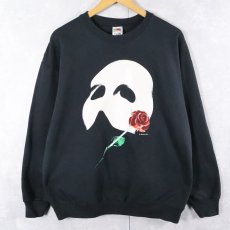 画像1: The PHANTOM of the OPERA ミュージカルプリントスウェット BLACK XL (1)