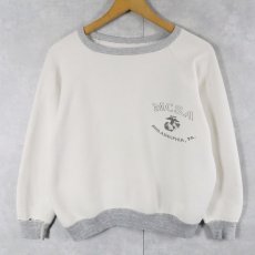 画像1: 50〜60's MCSA 染み込みプリント リブ切り替え ラグランスウェット  (1)