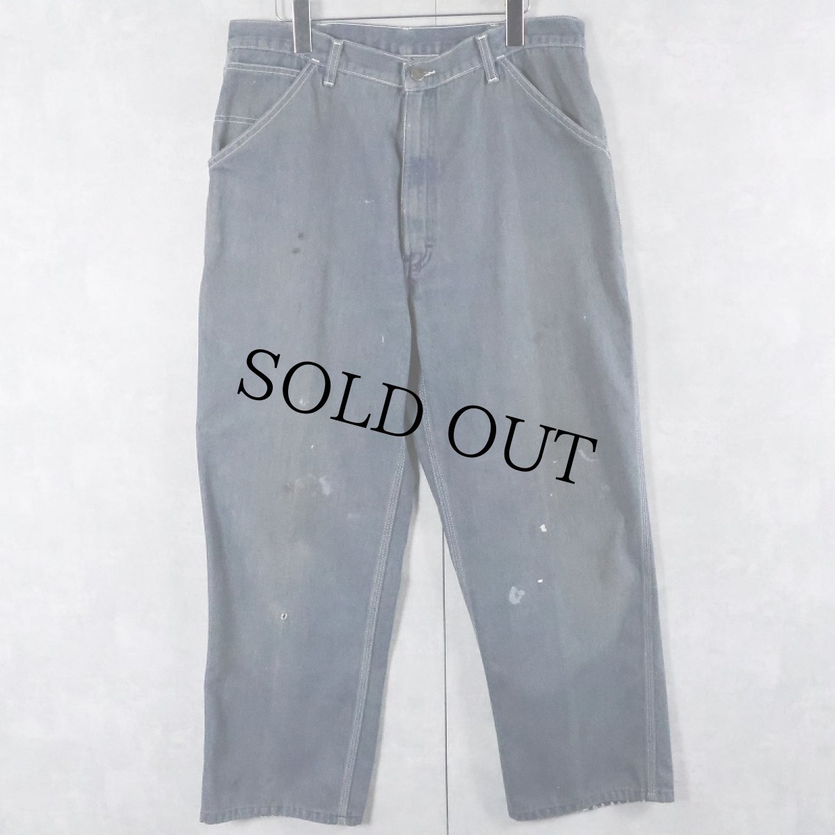 画像1: 90's ROEBUCKS バットダイ デニムペインターパンツ W35 (1)