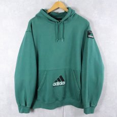 画像1: 90's adidas EQUIPMENT ロゴ刺繍 スウェットフーディー L (1)