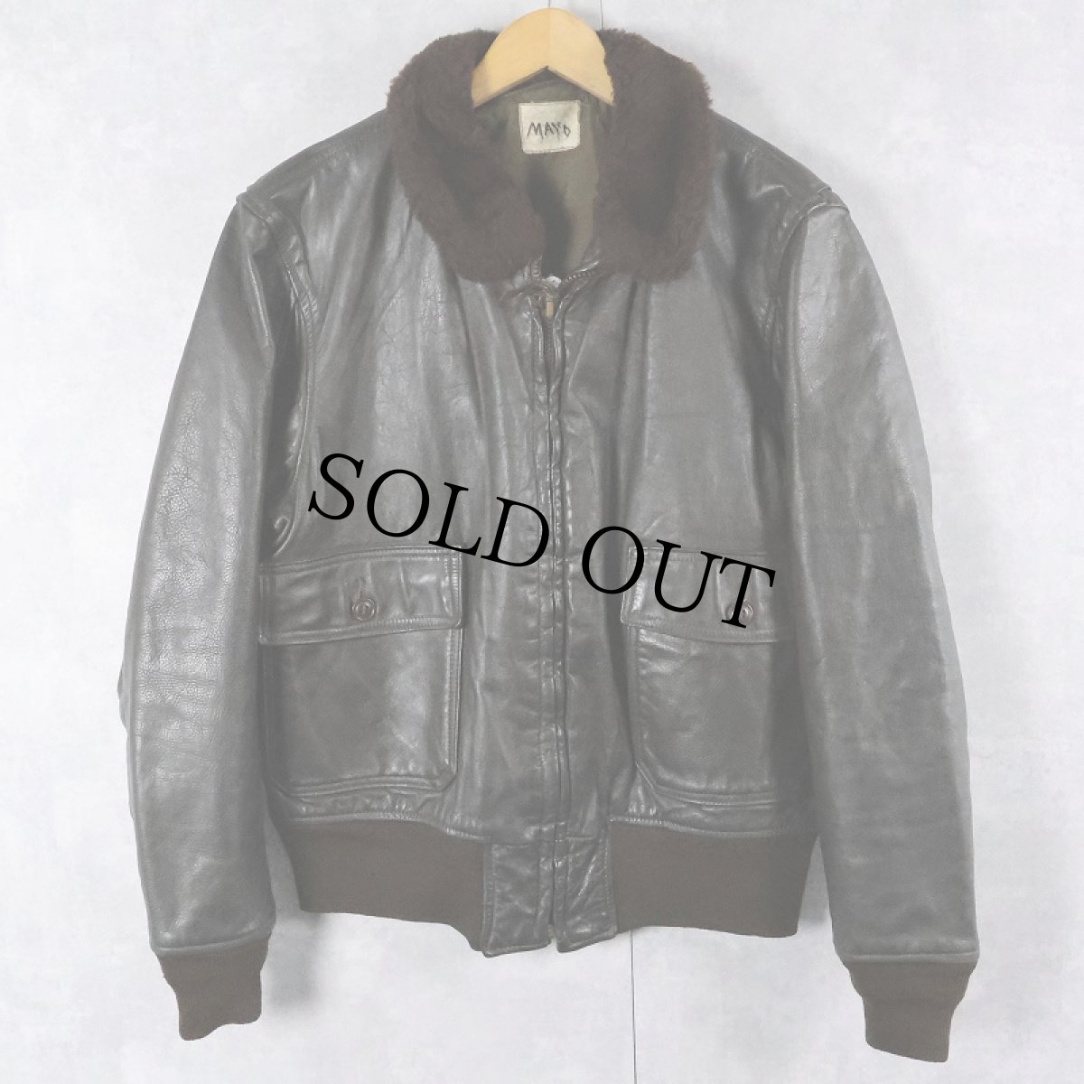 画像1: 80's U.S.NAVY G-1 レザーフライトジャケット (1)