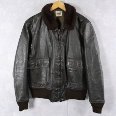 画像1: 80's U.S.NAVY G-1 レザーフライトジャケット (1)