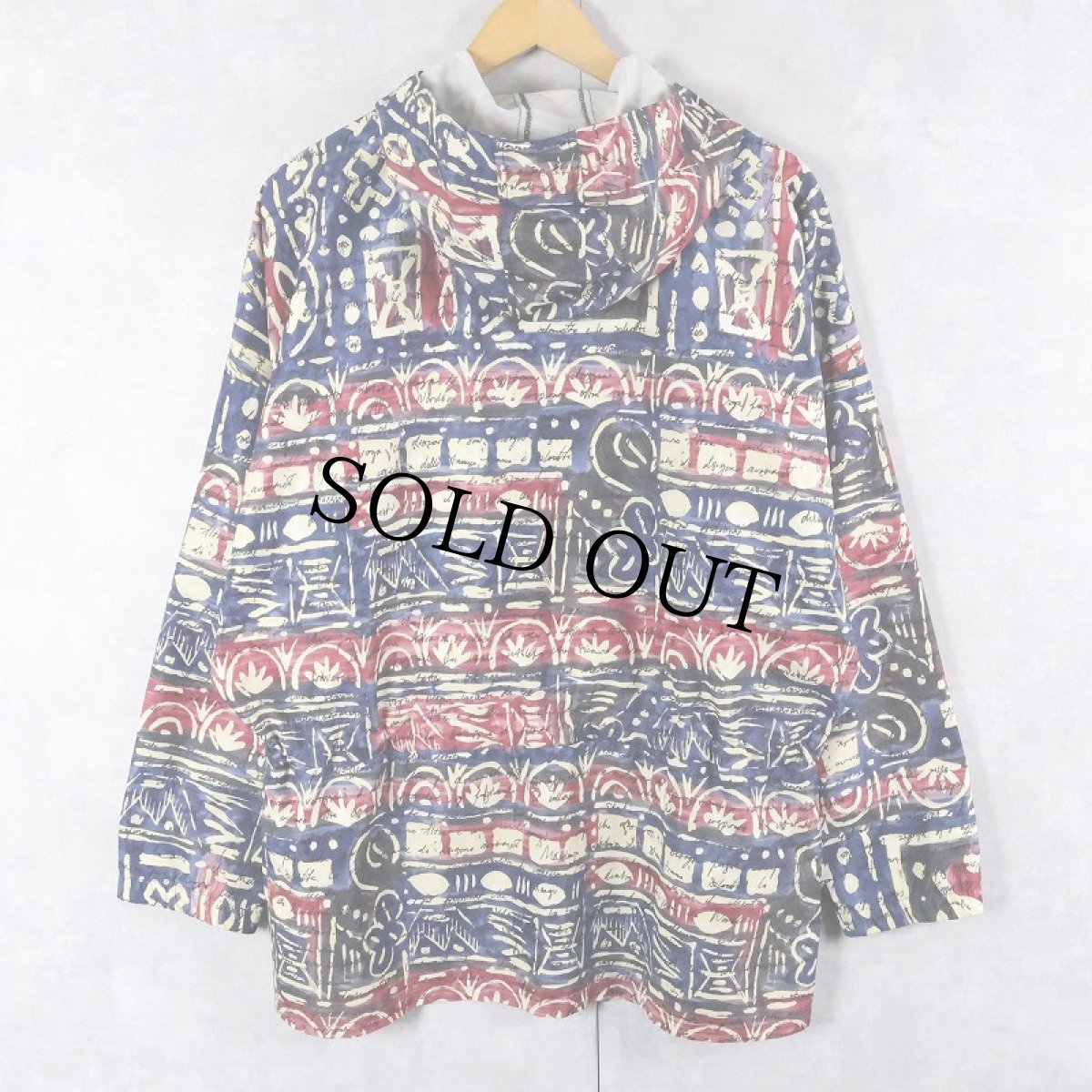 画像2: 90's BLACK DIAMOND USA製 ネイティブ柄 ナイロンアノラックパーカー S (2)