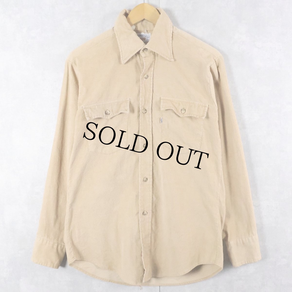 画像1: 70's Levi's USA製 コーデュロイウエスタンシャツ M (1)