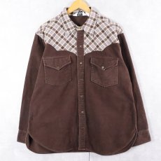 画像1: 70's Woolrich 切り替えデザイン ウエスタンシャモアクロスシャツ (1)