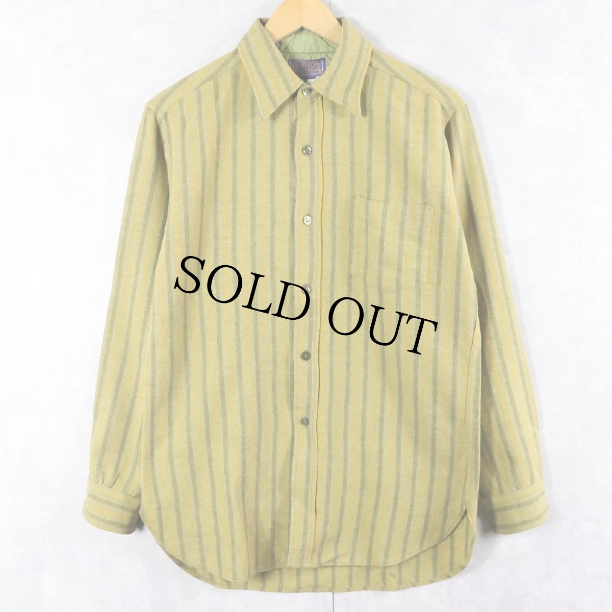 画像1: 60's PENDLETON ストライプ柄 ウールシャツ M (1)