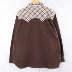画像2: 70's Woolrich 切り替えデザイン ウエスタンシャモアクロスシャツ (2)