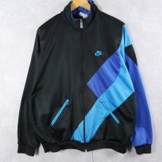 画像1: 90's NIKE 銀タグ 切り替えデザイン トラックジャケット BLACK L (1)
