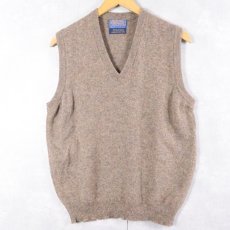 画像1: 60's PENDLETON USA製 Vネック ウールニットベスト L (1)