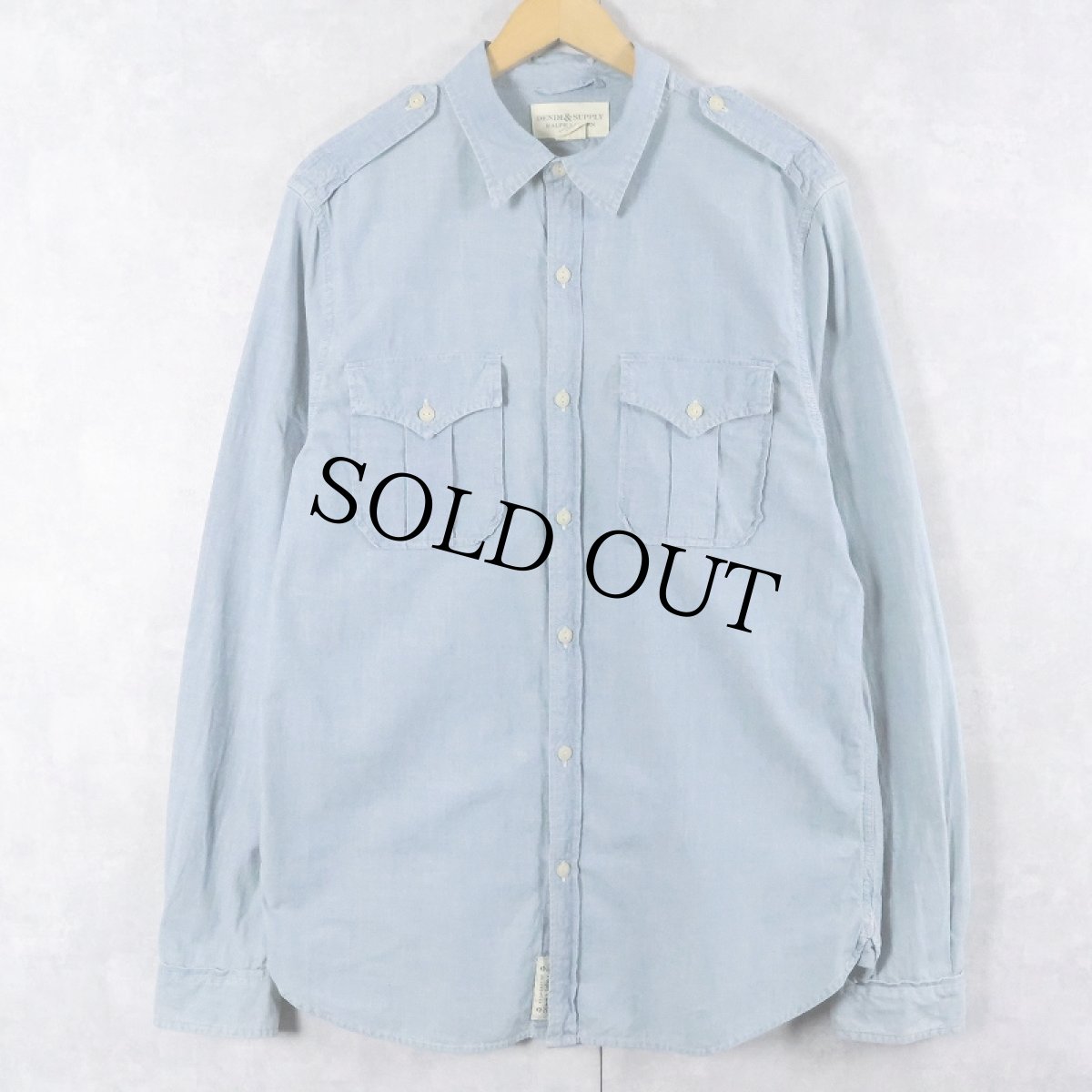 画像2: DENIM & SUPPLY RALPH LAUREN リメイクデザイン シャンブレーシャツ L (2)