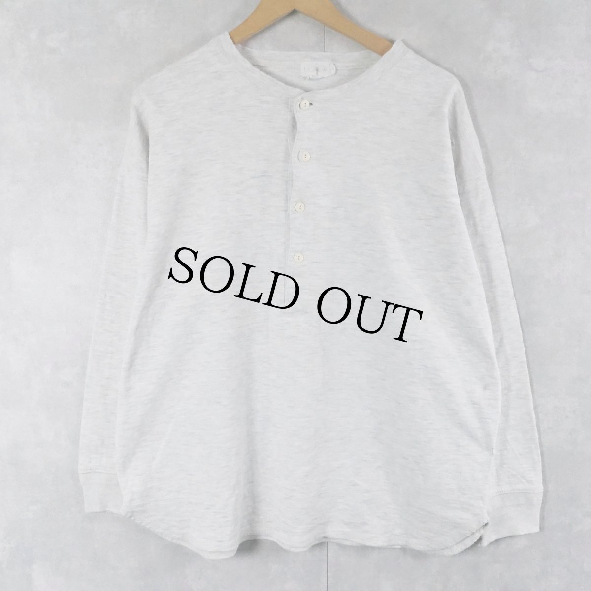 画像1: 90's J.CREW USA製 ヘンリーネック 2PLYカットソー L (1)