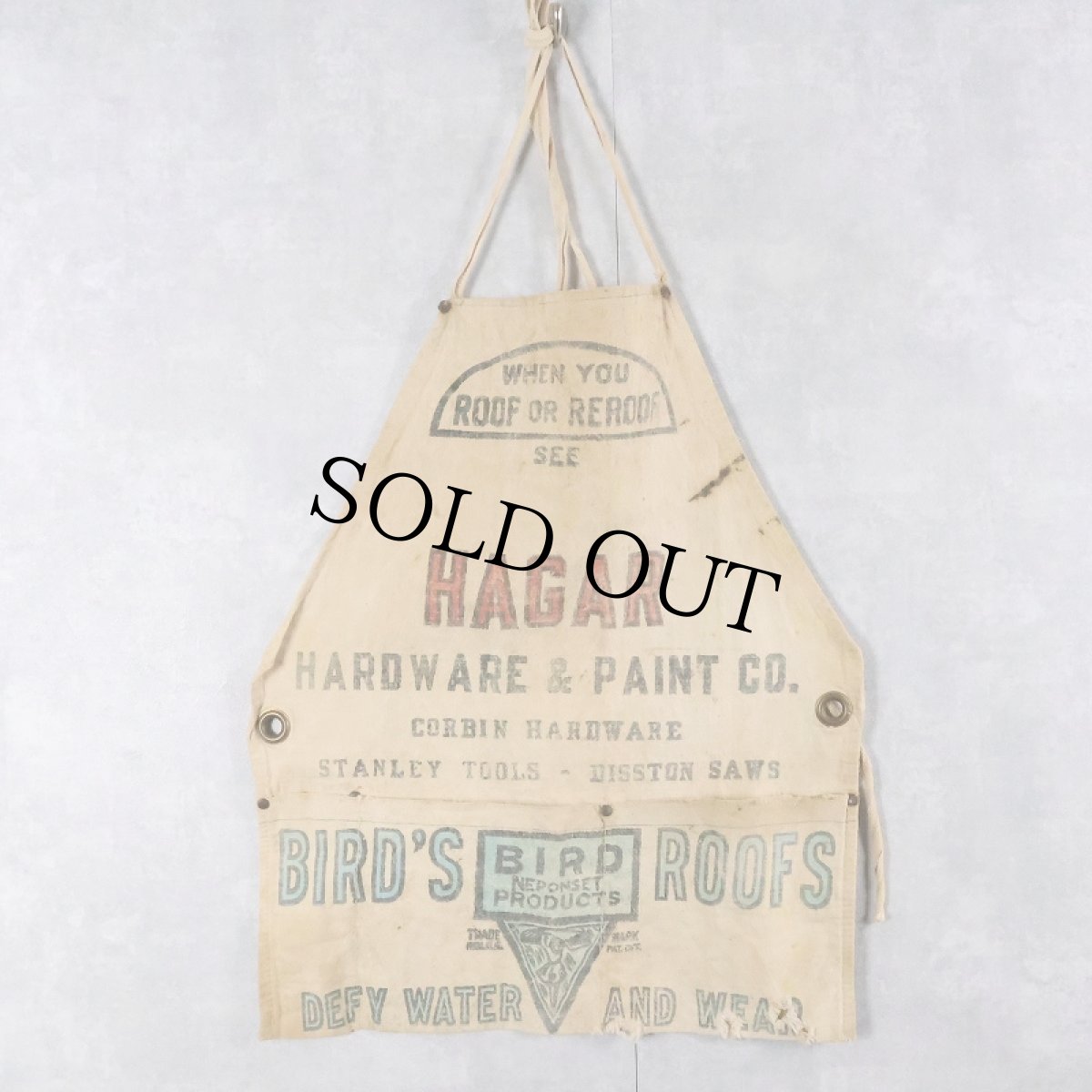 画像1: VINTAGE コットンエプロン (1)