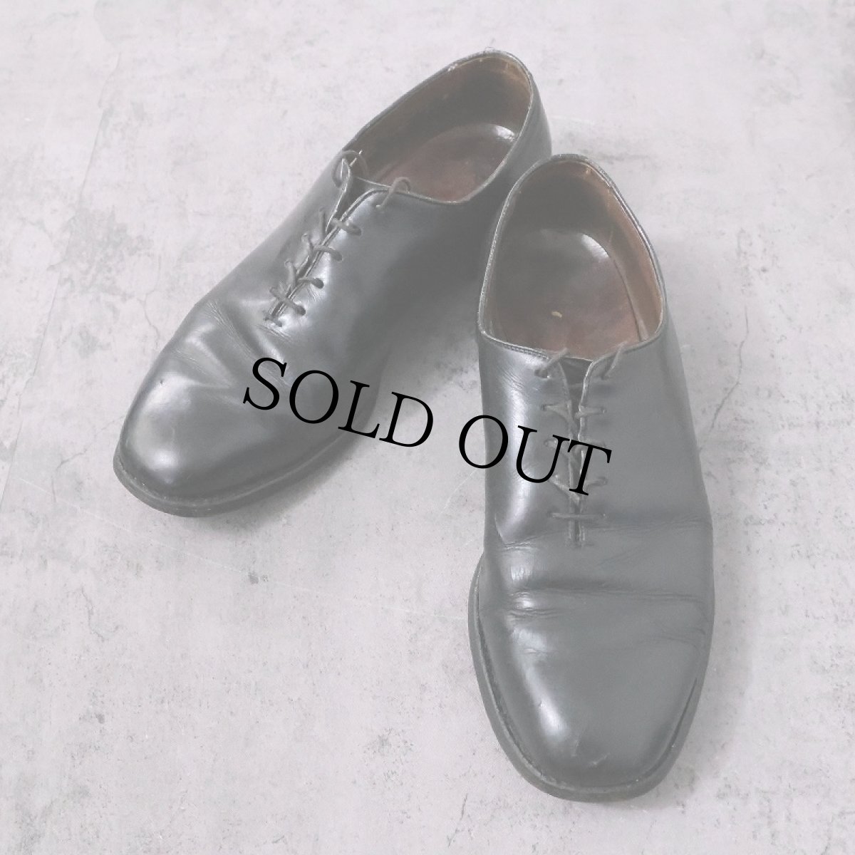 画像1: Allen Edomonds プレーントゥ レザーシューズ BLACK US9 1/2 (1)