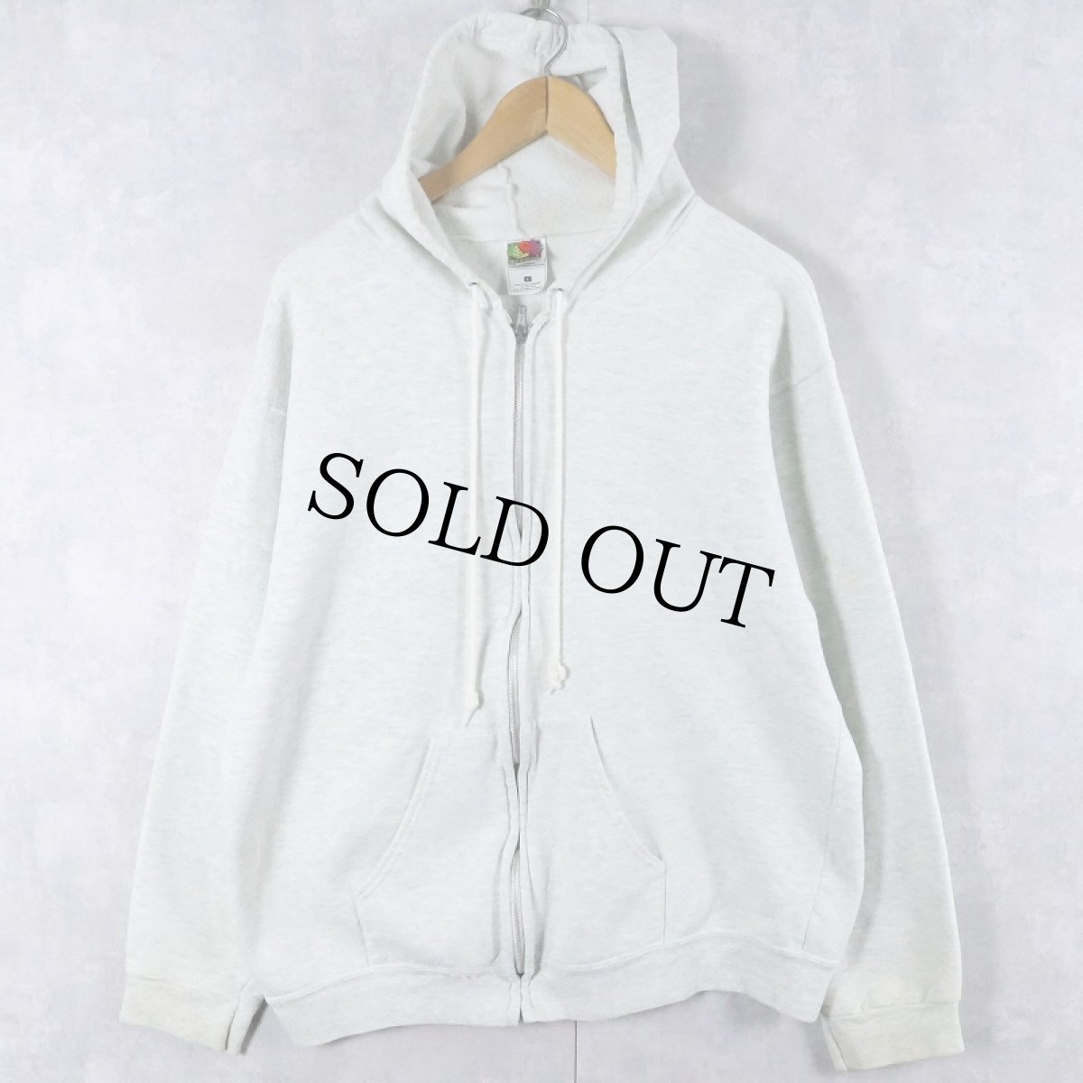 画像1: 90〜2000's FRUIT OF THE LOOM 無地 スウェットジップパーカー L (1)