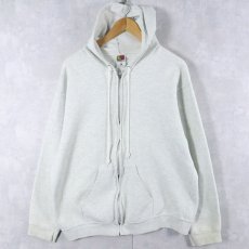画像1: 90〜2000's FRUIT OF THE LOOM 無地 スウェットジップパーカー L (1)