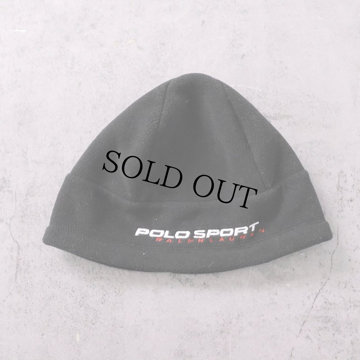 画像2: 90's POLO SPORT Ralph Lauren ロゴ刺繍 フリースキャップ BLACK ONESIZE (2)