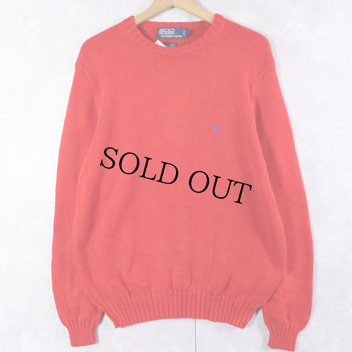 画像1: POLO Ralph Lauren ロゴ刺繍 コットンニットセーター S (1)