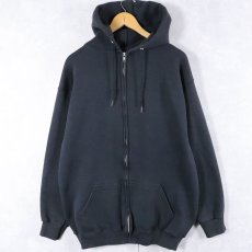 画像1: 90's PRO SPIRIT 無地 スウェットジップパーカー BLACK L (1)