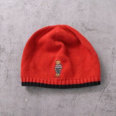 画像2: POLO Ralph Lauren ポロベア刺繍 裏フリース コットンニットキャップ (2)