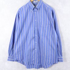 画像1: Yves Saint-Laurent ストライプ柄 コットン×ポリエステル ボタンダウンシャツ SIZE16 1/2 (1)