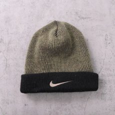 画像2: 90〜2000's NIKE ロゴ刺繍 アクリルニットキャップ ONESIZE (2)