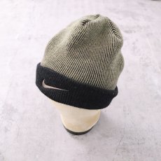 画像1: 90〜2000's NIKE ロゴ刺繍 アクリルニットキャップ ONESIZE (1)