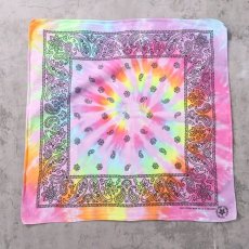 画像2: 80's USA製 ペイズリー柄 タイダイバンダナ (2)