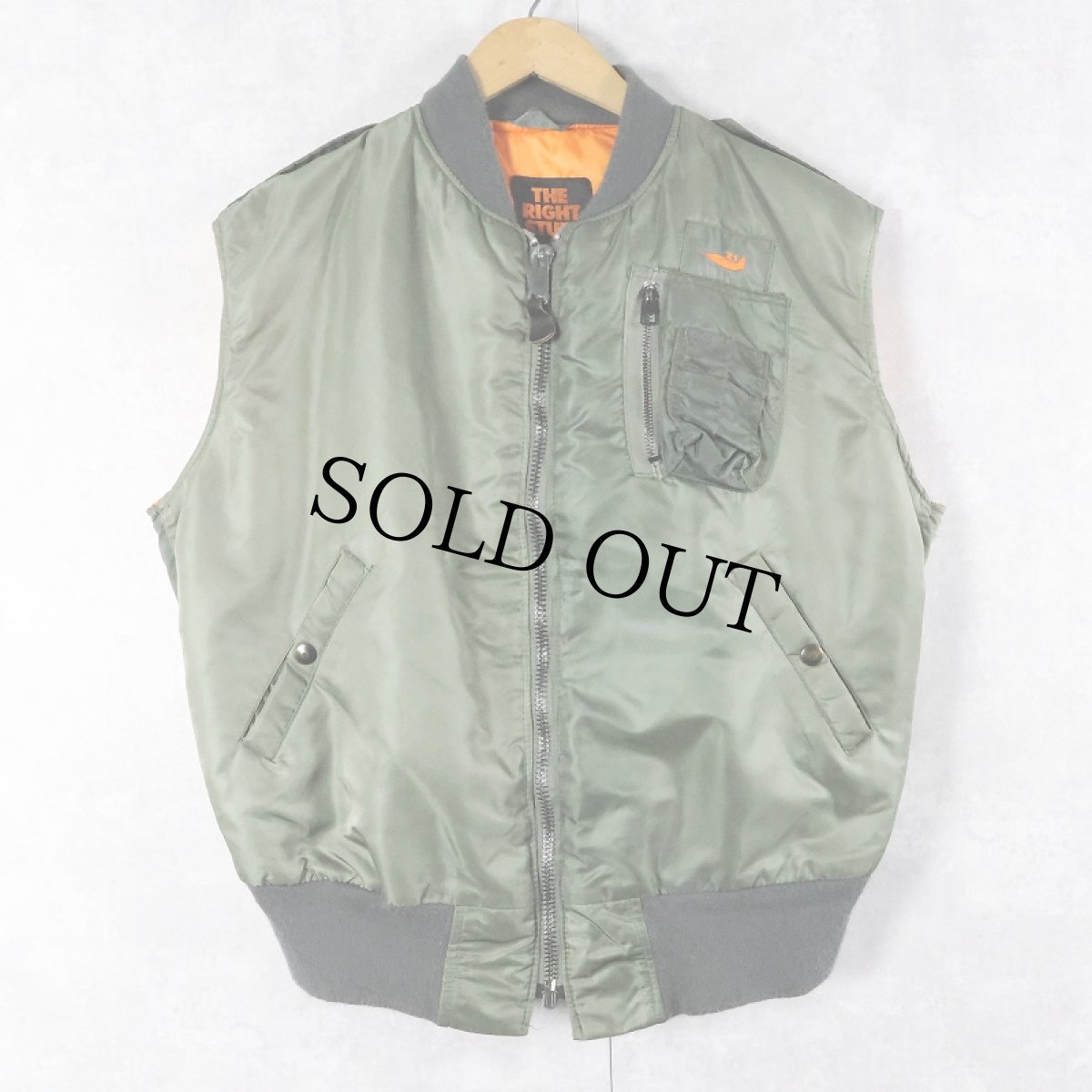画像1: 80〜90's THE RIGHT STUFF USA製 "MA-1 TYPE" フライトベスト L (1)