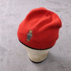 画像1: POLO Ralph Lauren ポロベア刺繍 裏フリース コットンニットキャップ (1)