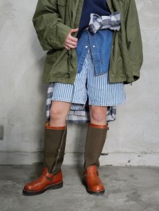 画像1: 〜90's USA製 ストライプ柄 デニムショーツ W30 (1)