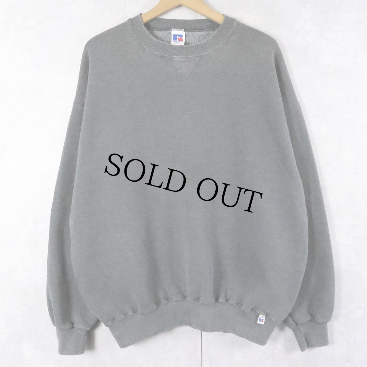 画像1: 90's RUSSELL ATHLETIC USA製 前V 無地スウェット XL (1)