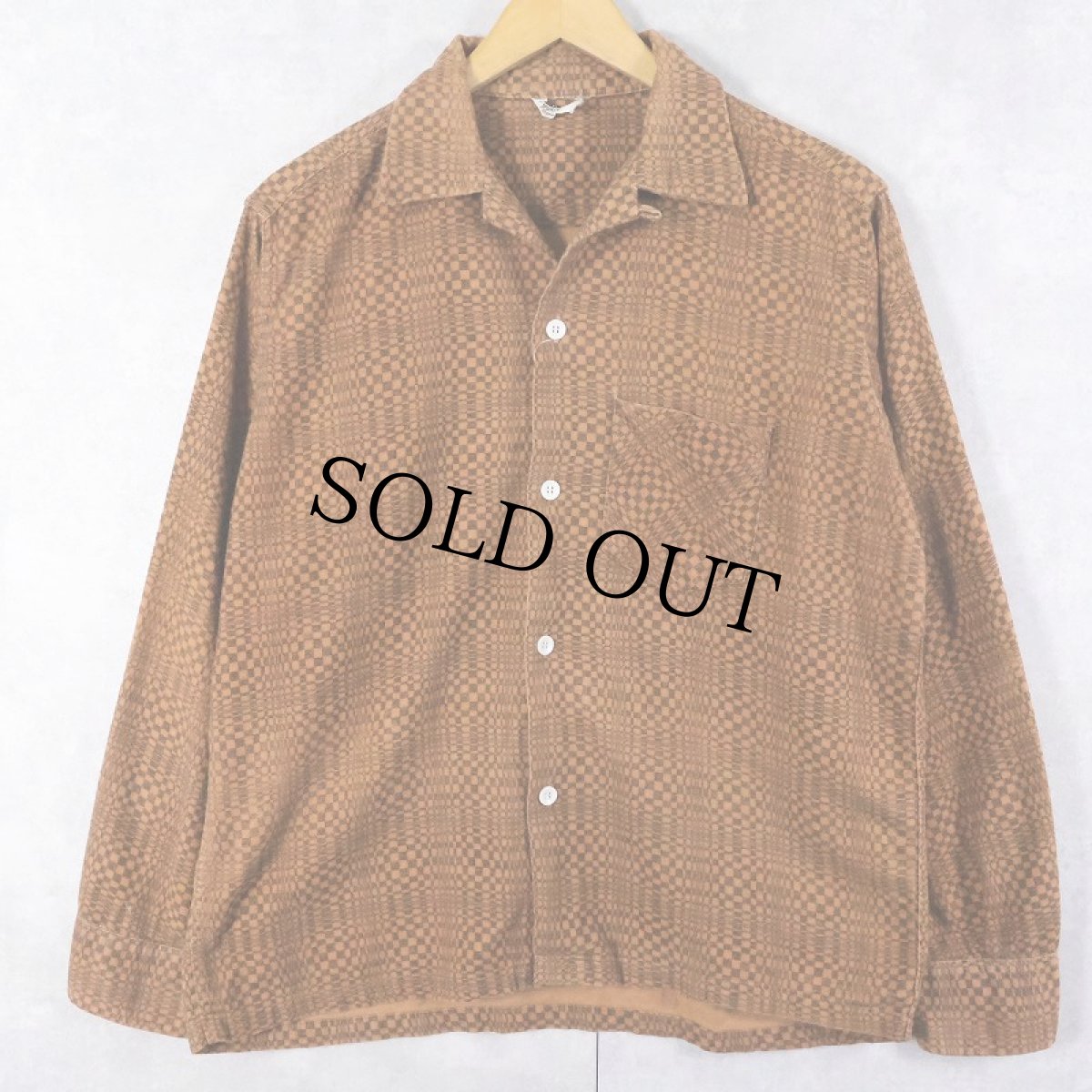 画像1: 50〜60's Sportswear ジオメトリック柄 プリントネルシャツ M (1)