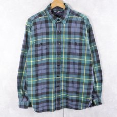 画像1: 90's POLO SPORT Ralph Lauren チェック柄 ヘビーネルシャツ L (1)