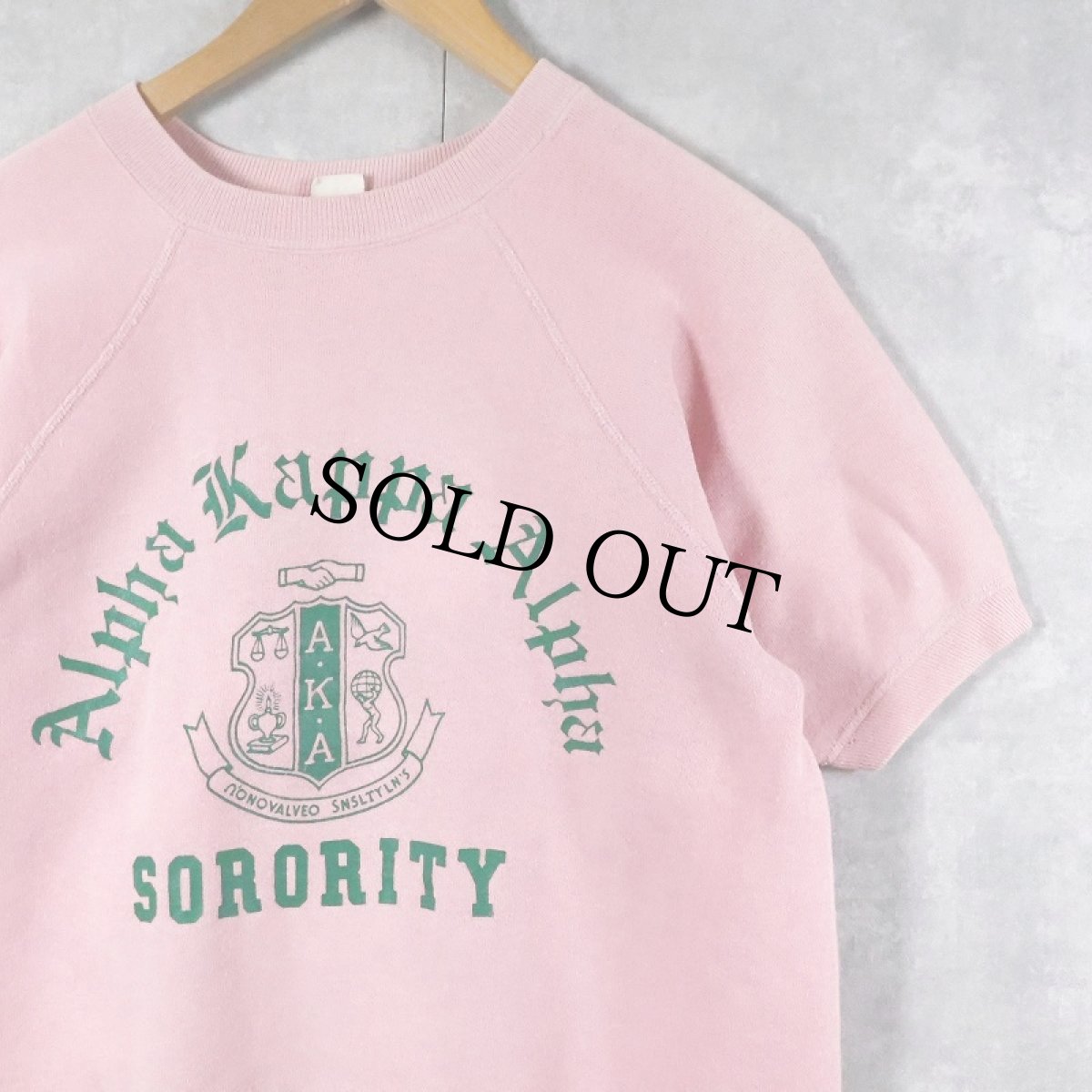 画像1: 60's Allen "Alpha Kappa Alpha" プリント半袖スウェット M (1)