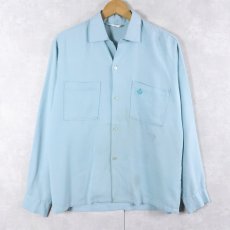 画像2: 60's PENNEY'S TOWNCRAFT "BOB STROMBERG'S MOUNTLAKE RADIO and TV" パッチ付き オープンカラーシャツ M (2)