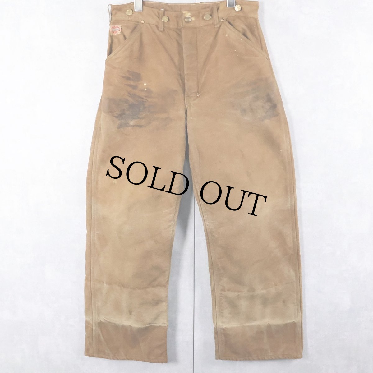 画像1: 40〜50's Carhartt ハートタグ ブランケットライナー ダックワークパンツ W30 (1)