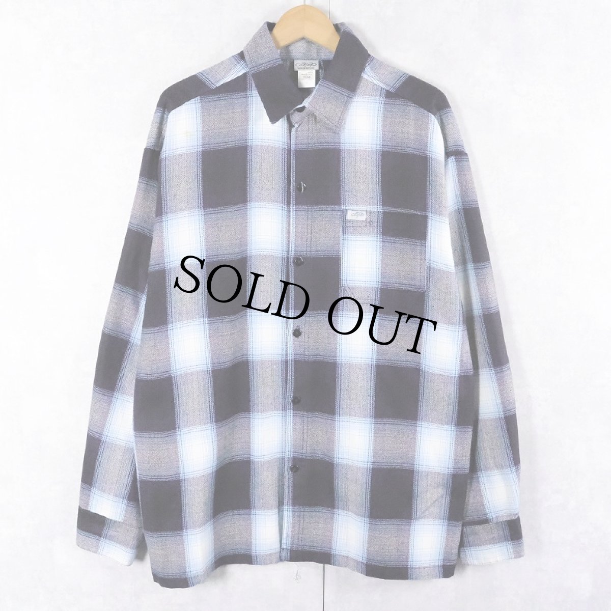 画像1: Caltop USA製 オンブレーチェック柄 アクリルシャツ M (1)