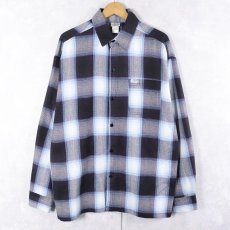 画像1: Caltop USA製 オンブレーチェック柄 アクリルシャツ M (1)