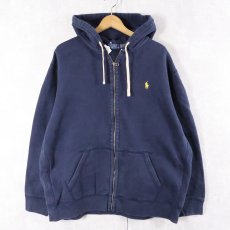 画像1: POLO Ralph Lauren ロゴ刺繍 スウェットジップパーカー NAVY XXL (1)