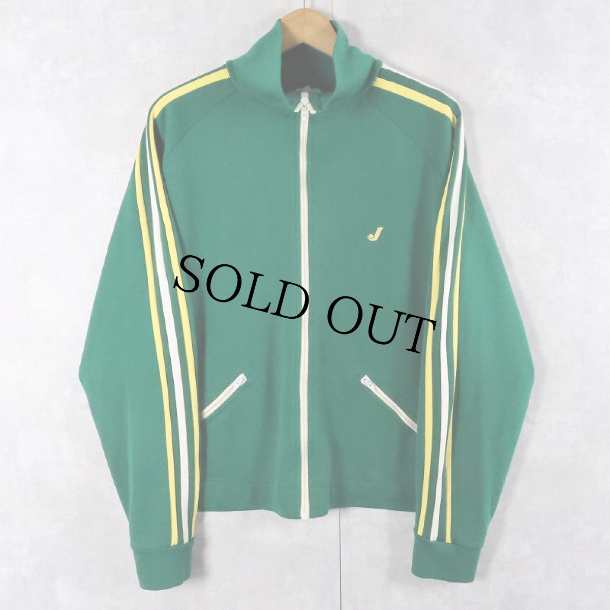 画像1: 70〜80's Jantzen USA製 ロゴ刺繡 サイドライン トラックジャケット L (1)