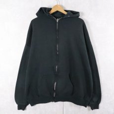画像1: 90's JERZEES USA製 スウェットジップパーカー BLACK 3X (1)