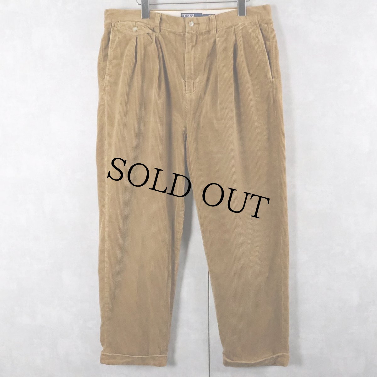 画像1: POLO Ralph Lauren "THE WHITMAN PANT RELAX FIT" 2タック コーデュロイパンツ W34 (1)