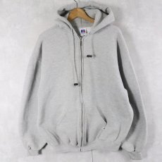 画像1: 90's RUSSELL ATHLETIC USA製 無地スウェットジップパーカー XL (1)