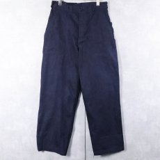 画像1: 40's WWII U.S.NAVY M-45 "スクエアポケット" ステンシル入り デニムパンツ W31 (1)