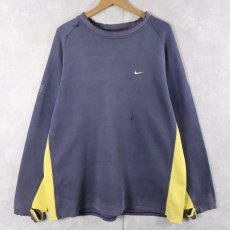 画像1: NIKE ロゴ刺繡 切り替えデザイン スウェット XXL (1)