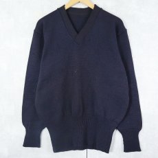 画像1: 40〜50's ニットセーター NAVY (1)