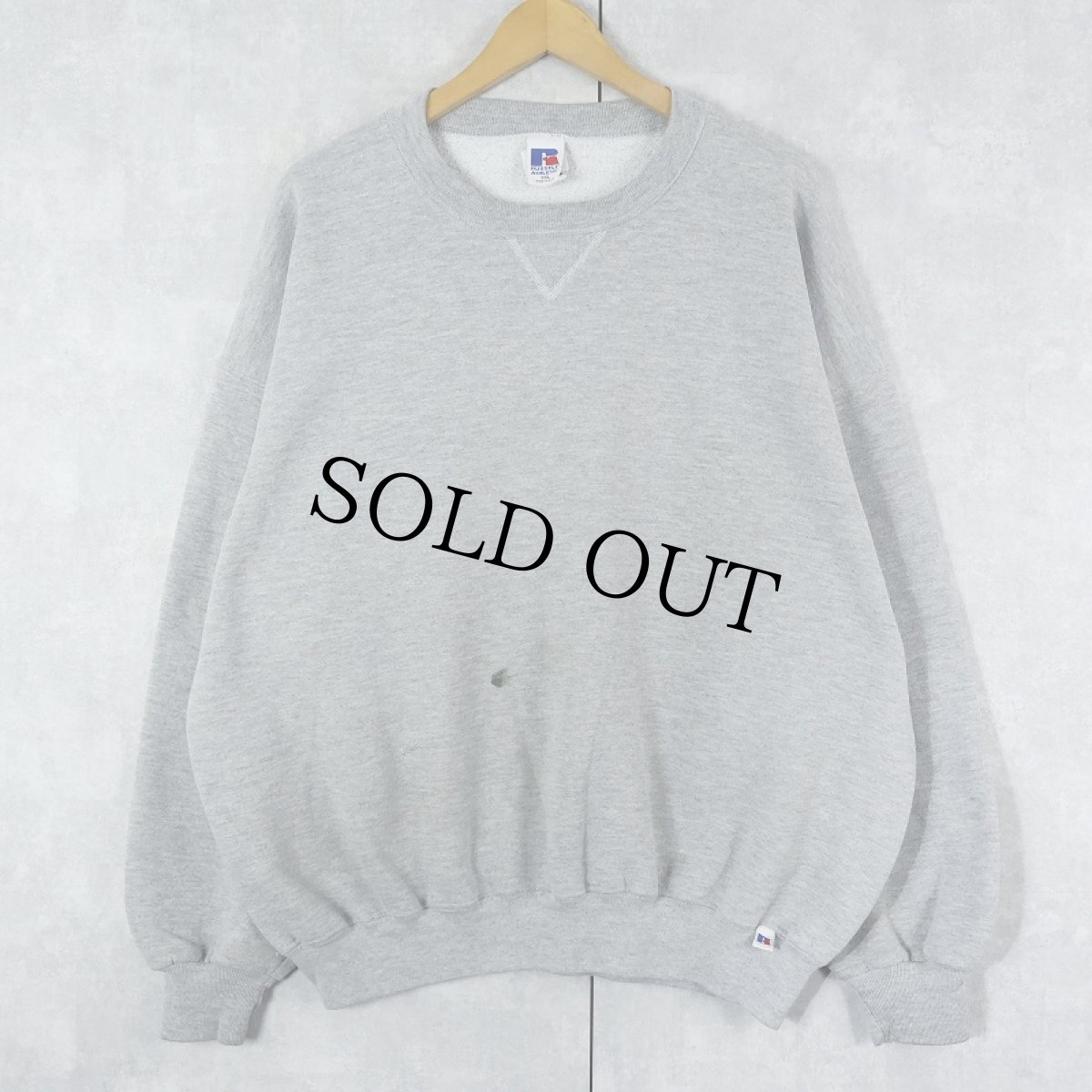 画像1: 90's RUSSELL ATHLETIC USA製 前V 無地スウェット XXL (1)