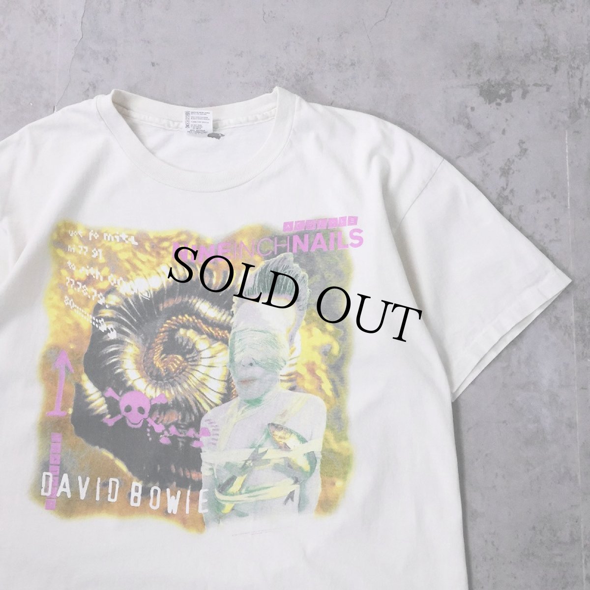 画像1: 90's USA製 NINE INCH NAILS × DAVID BOWIE "OUTSIDE TOUR" ツアープリントTシャツ XL (1)