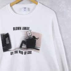 画像1: "BLOWN AWAY... BY THE WORD OF GOD." MAXELLパロディ プリントスウェット 2X (1)