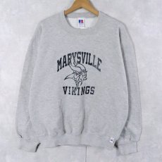 画像1: 90's RUSSELL ATHLETIC USA製 "MARYSVILLE VIKINGS" 前V プリントスウェット L (1)